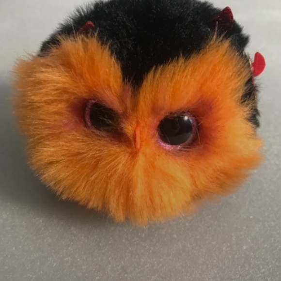 Ty Puffies (Beanie Balls) - WHODINI the 2023 Halloween Orange Owl (3 inch) - Picture 11 of 12